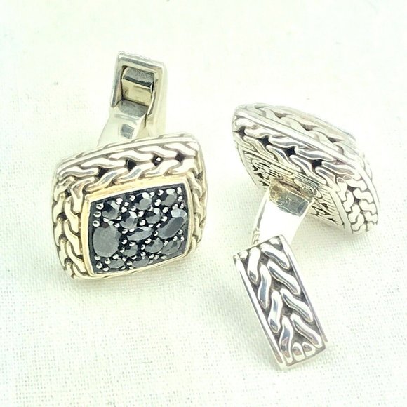 JOHN HARDY CUFFLINKS Classic STERLING SILVER Chain - Picture 7 of 12